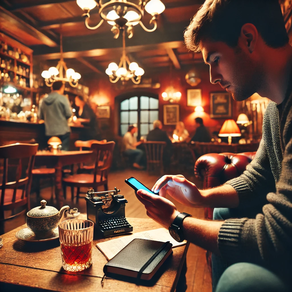 Bild der Kneipe und der Hinweise